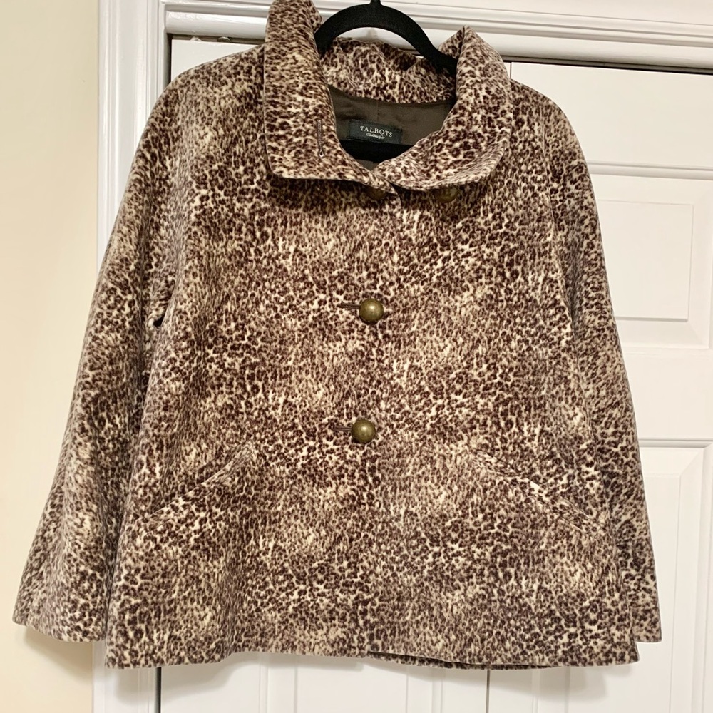 Talbots Leopard Velvet Jacket - 10